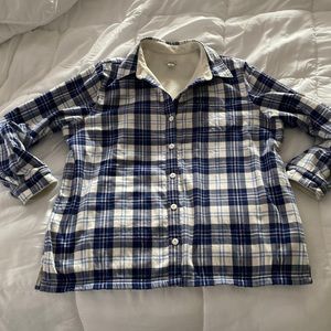 LL Bean Women’s Plaid Fleece Lined Flannel Shirt XL